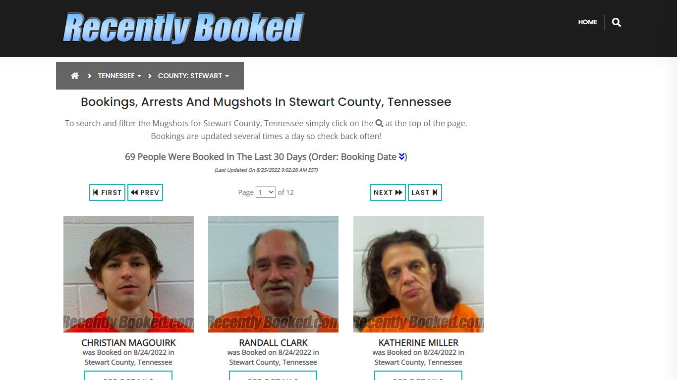 Bookings, Arrests and Mugshots in Stewart County, Tennessee