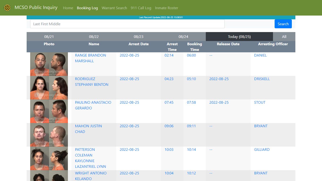 MCSO Public Inquiry: Booking Log - api.mcgtn.org